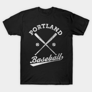 Portland Baseball - Vintage Faded Baseball design print T-Shirt